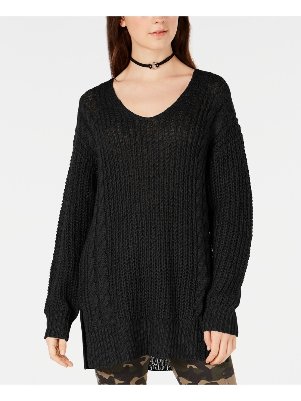 Hooked Up By Iot Juniors Criss-Cross Back Sweater Size S
